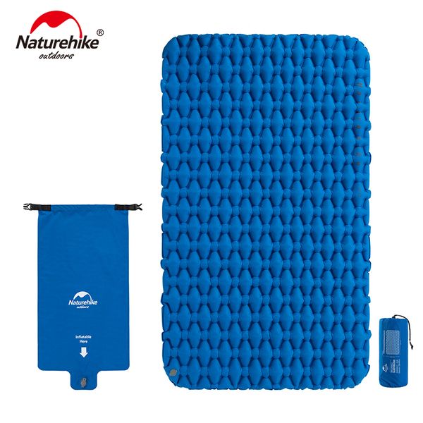 

naturehike folding ultralight portable double sleeping pad camping inflatable mat outdoor air mattress 2 mans travel hiking mat