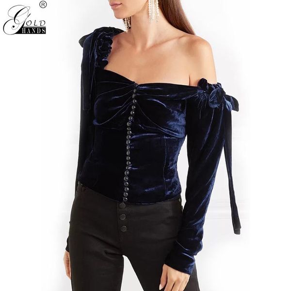 

gold hands spring casual skew collare office lady print blouse summer street wear single breast diamonds decoration beach shirt, White