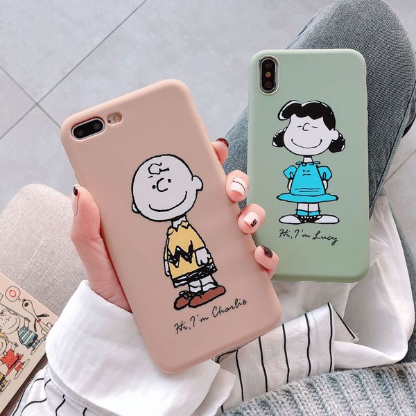 

for iphone xs max x xr phone case cartoon couple snoopy cute for iphone 7 8 plus tpu frosted soft cell phone cases