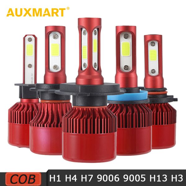 

auxmart 70w 7000lm h4 h7 h11 h1 car led fog light bulbs cob chips 9005 9006 h3 auto led headlight bulbs 6500k 4300k 12v 24v red