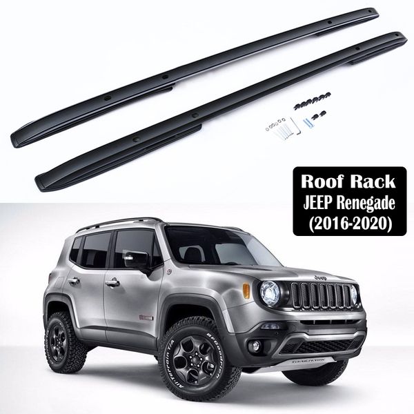 

aluminum alloy roof rack for jeep renegade 2016-2020 rails bar luggage carrier bars cross bar rack rail boxes