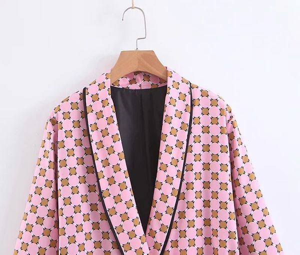 

xl-2105 women's dress new products printed lace-up suit jacket, Black;white