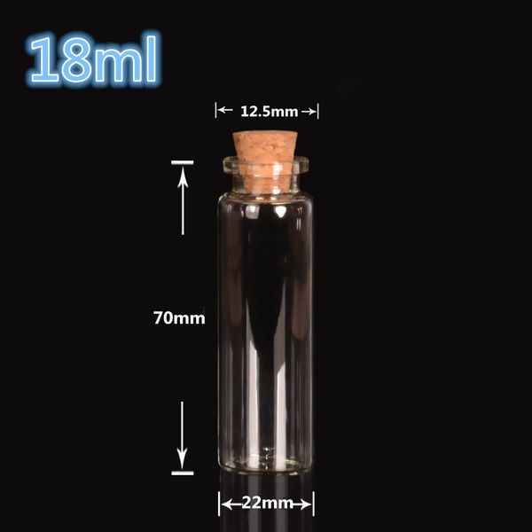 Симпатичные стеклянные бутылки Маленькие ремесленные банки с пробками 50 шт. 22 * ​​70 * 12,5 мм 18 мл Пустые косметические контейнеры Бесплатная доставка