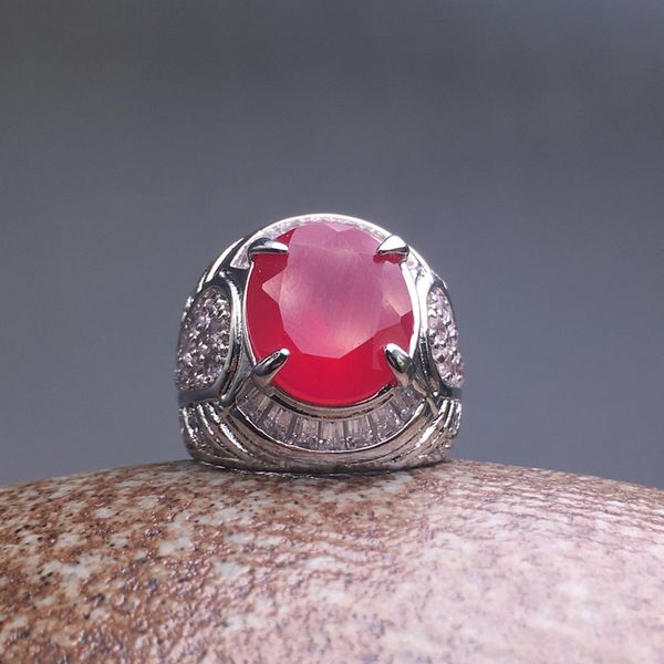 

csj new design red ruby rings corundun jewelry party wedding bands for man gift, Golden;silver