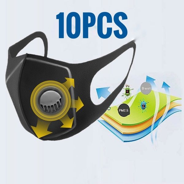 

10pcs filter pm2.5 air pollution mouth face mask winter anti dust carbon insert washed reusable masks men women