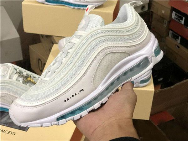 

2020 new release brand 97 mschf x inri jesus shoes 921826-101jsus running shoes men women mt.14:25 white grey red sneakers