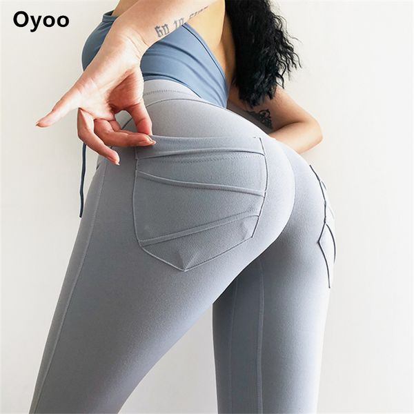 

oyoo 2019 green push up yoga pants jogging femme high waist workout sport booty leggings fitness clothing cute sport gym tights, White;red