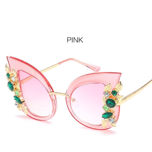 

diamond personality frame fashion cat eye sunglasses designer new trend big frame sunglasses women uv protection sunglasses, White;black