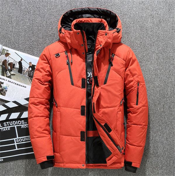 

wholesale down parkas luxury mens designer down hoodie winter warmer outerwear brand thick jacket coat, Black