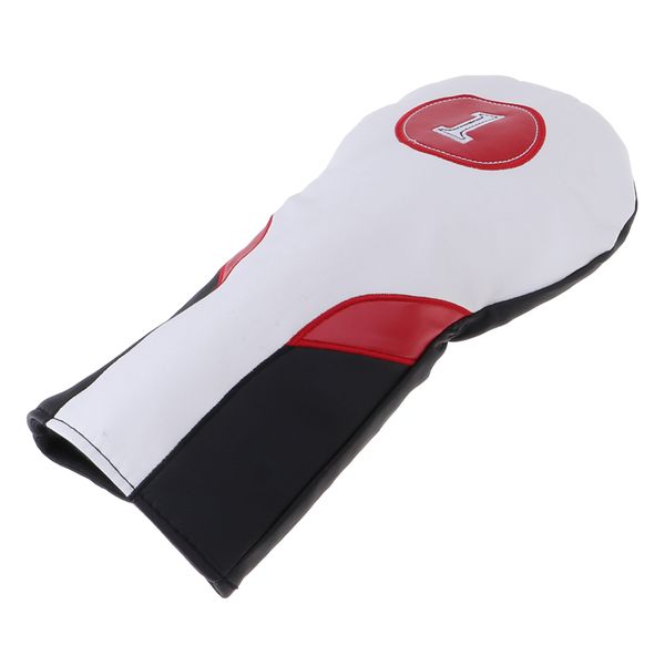 

pu golf wood head cover set for golf driver fairway hybrid white