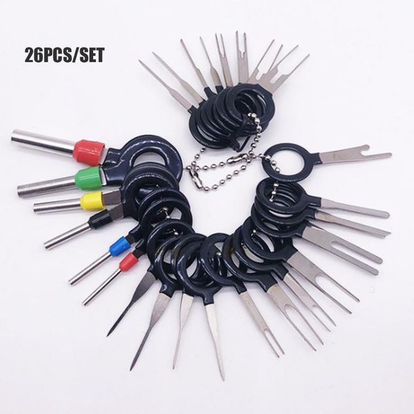 

26pcs car terminal removal electrical wiring crimp connector pin extractor kit automobiles terminal repair hand car repair tools