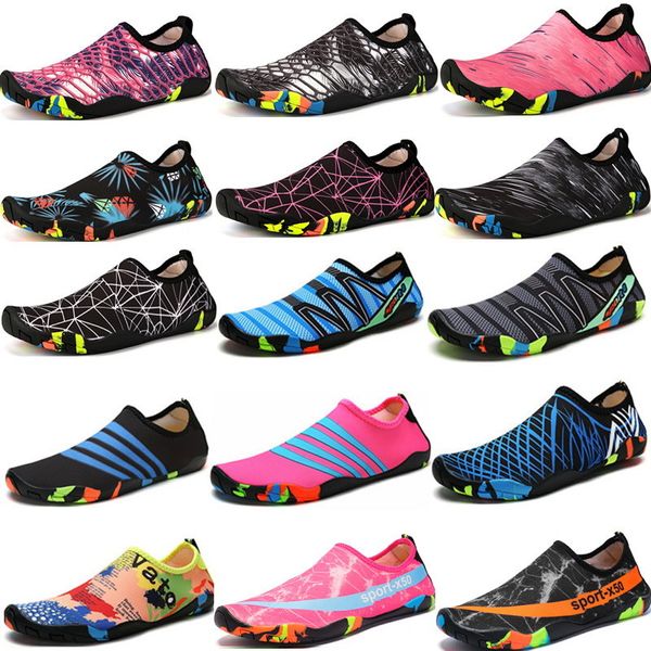 

swimming water men women beach camping aqua flat soft walking lover yoga shoes non-slip sneakers t200523, Black