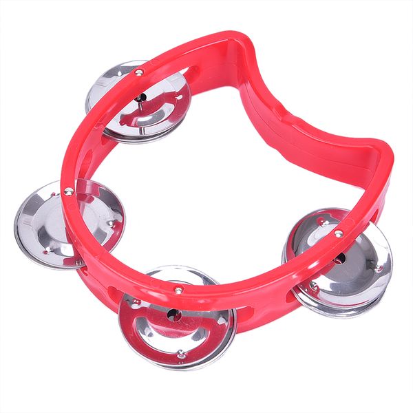 

musical instrument hand held tambourine metal bell jingles plastic rattle ball percussion for ktv party kid game toy