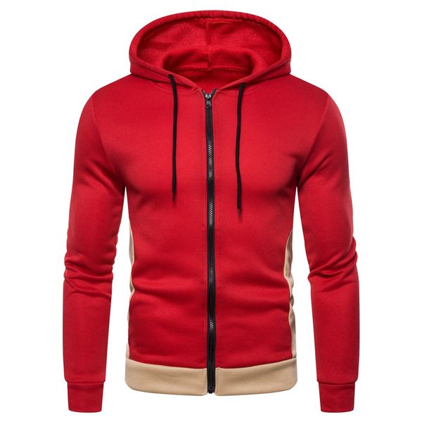 

2019 new men's hoodies casual sports design spring and autumn winter long-sleeved cardigan hooded sweatshirt blouse, Black