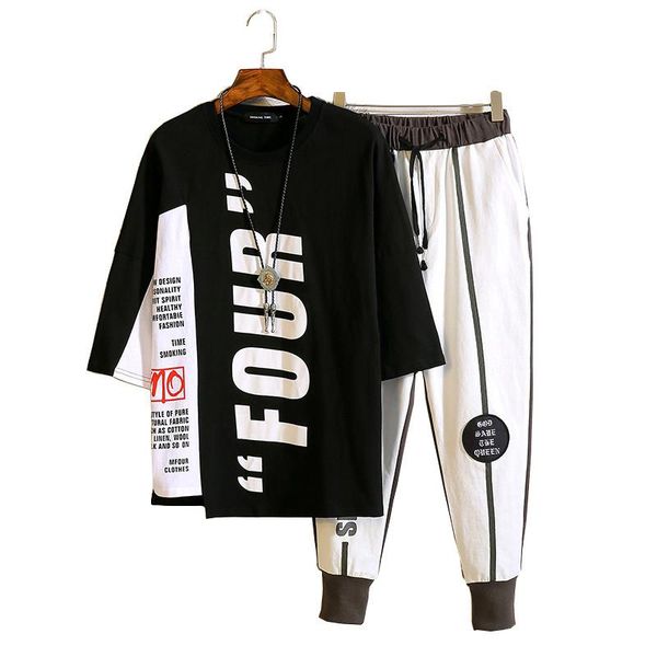 

brand fashion sporting suit men sweat suit summer casual hip hop letter printed t shirt+shorts tracksuit set vintage size s-3xl, Gray