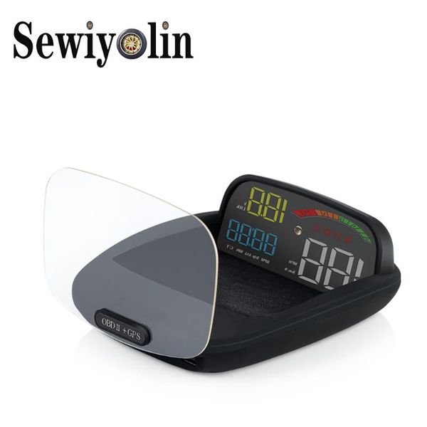 

2019 new c800 hud head up display auto hud obd2 car speed projector kmh mph speedometer car detector oil consumption parts