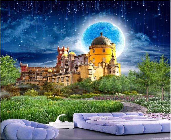 

3d wallpaper custom p murals fantasy castle beautiful fairyland landscape painting living room hdtv background wallpaper for walls 3 d