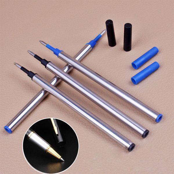 

metal roller pen refills 6pcs/lot black blue refills 0.5mm for ballpoint pen business ball pens 11cm length office school supply, Black;red