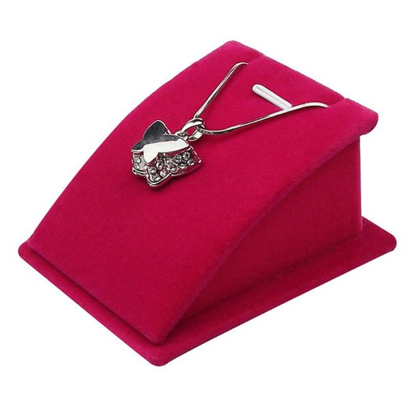 

velvet jewelry necklace chain pendant drop chain display holder standing stands container for women store fashion 2019, Pink;blue