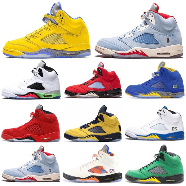 

5 5s Men Basketball Shoes TROPHY ROOM Fab 5 SP Michigan Laney PSG Fire Red Olympic Gold Mens Trainers Sports Sneakers 7-13