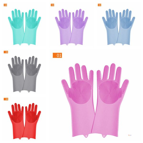 Magische Silikon-Dish Washing Handschuhe Küche Zubehör Unterwasser Spültechnik Glove Haushaltsreinigungswerkzeug Auto Pet Pinsel DBC BH3704