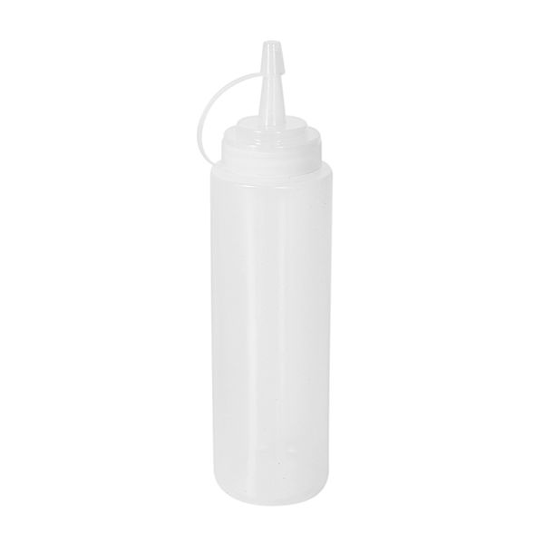 

8x clear white plastic squeeze sauce ketchup cruet oil bottles 8oz