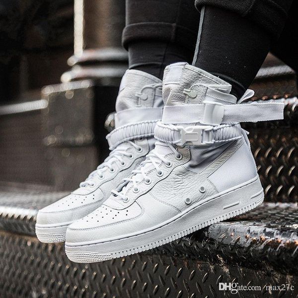 

with 2019 special field sf af 1 mid running shoes for men and women 9 color sports shoes sf athletic sport trainers 36-46, Black