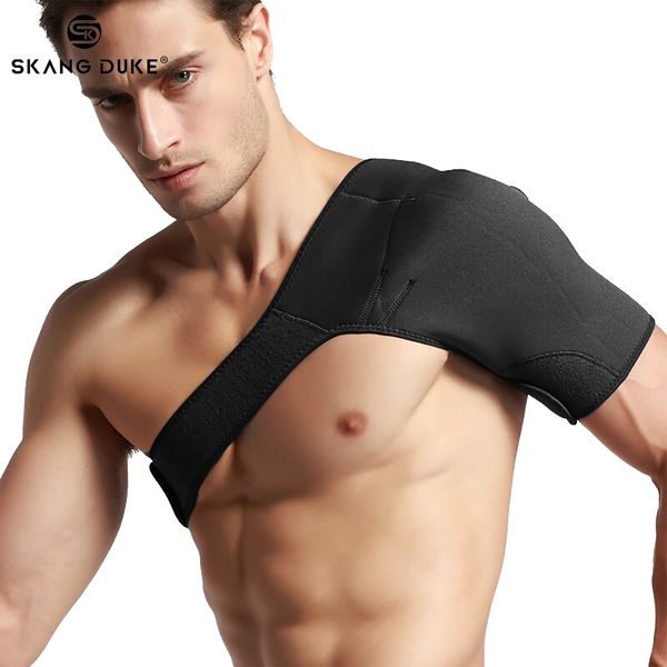 

back support breathable pressure 1pc shoulder pain compression breathable fabric sleeve shoulder brace protector single strap, Black;blue