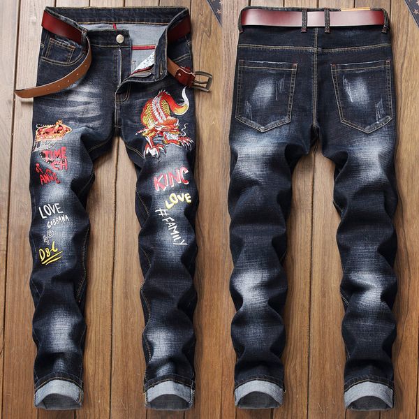 

2020 new mens designer jeans mens distressed zipper skinny jeans men hip hop pants mens designer hole high qualiy denim pants size 28-38, Blue