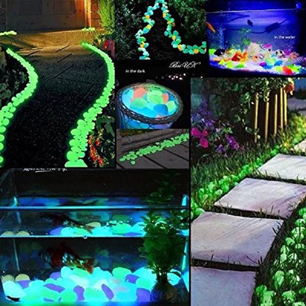 

200pcs/bag luminous cobblestones pebbles stones glow in the dark for aquarium fish tank garden water fountain decoration