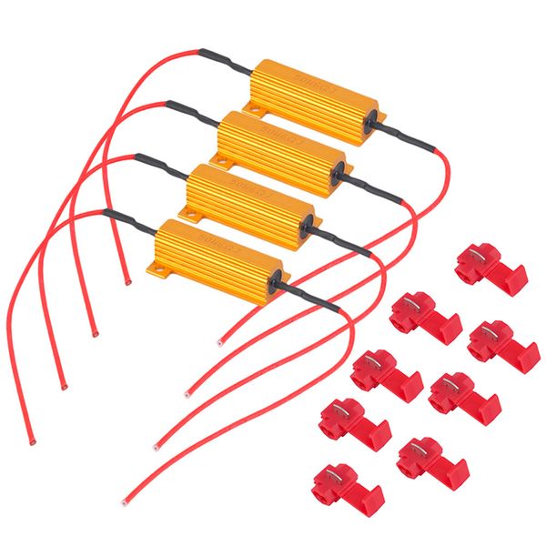 

4pcs/set car 50w 6ohm resistor auto led lights universal anti-fog lamp turn singal drl load resistor led hyper flash automobiles