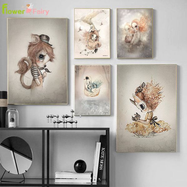 

nursery prints wall art canvas painting baby kids gift nordic poster cartoon wall pictures for living room home decor unframed