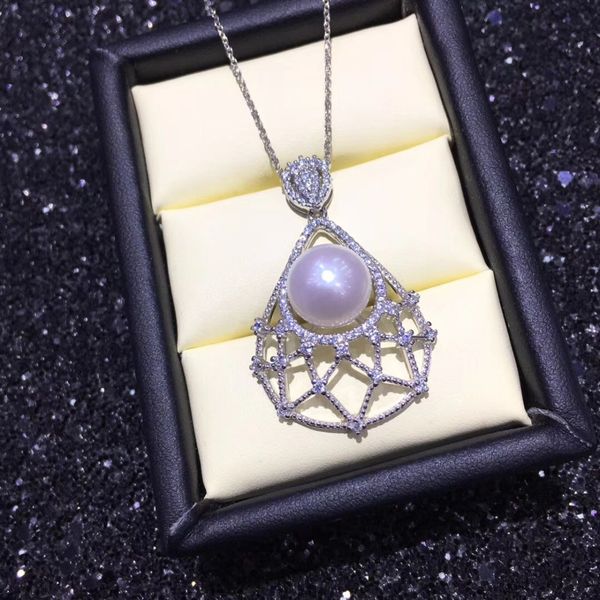 

yikalaisi 925 sterling silver jewelry for women 100% natural 9-10mm freshwater pearl choker pendant 2019 fine jewelry wholesale