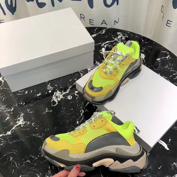 

retro triple s trainers sneaker men low casual shoe women thick bottom sneaker designer low cut multicolor casual shoe laces, Black