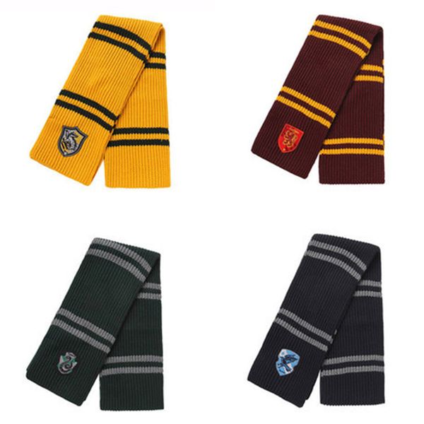 

harry potter scarves girls gryffindor slytherin shawl striped badge wraps embroidery college pashmina winter neckerchief dhl fj491, Red;brown
