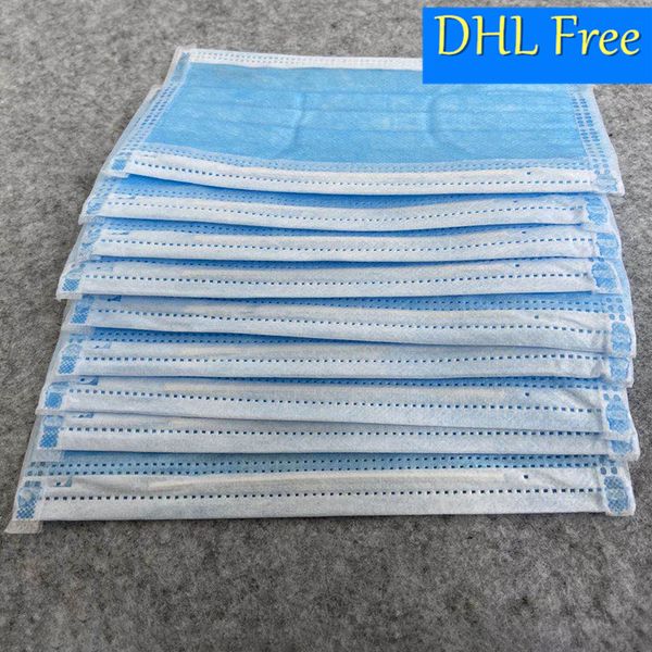 

маска для лица 50шт одноразовые маски 3-слойные нетканые маски для лица без пыли дыхание алкоголь дезинфекция защитные маски dhl бесплатная