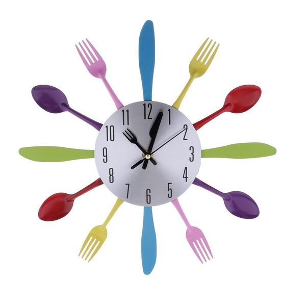 

creative cutlery utensil wall clock fork spoon style wall clock decor