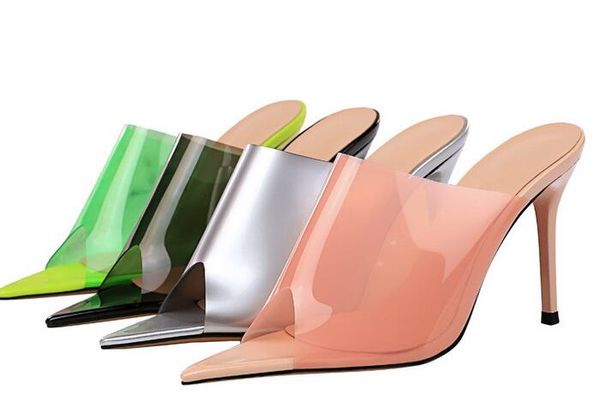 

2019 fashionable women with thin sandals with high heels make them slim and transparent feminin, Black