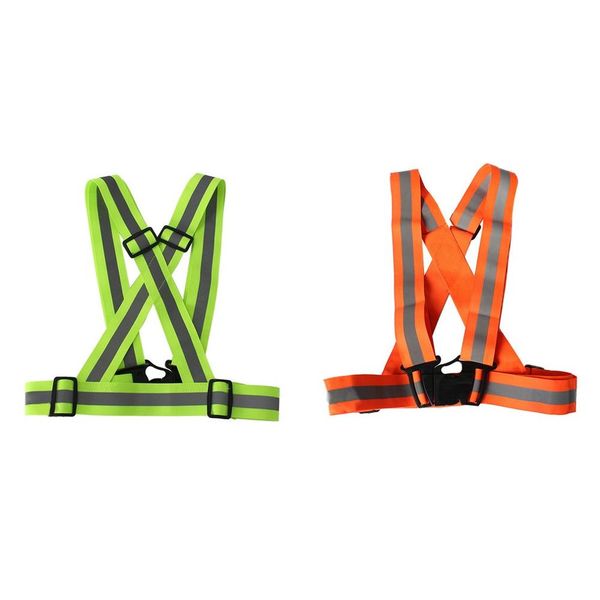 

отражающие ремешки night running езда светоотражающие одежда vest регулируемый жилет безопасности на резинке, Black