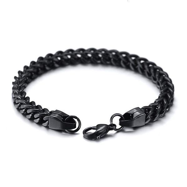 

vnox double layered curb chain bracelets for men stainless steel links punk male jewelry pulseira, Golden;silver