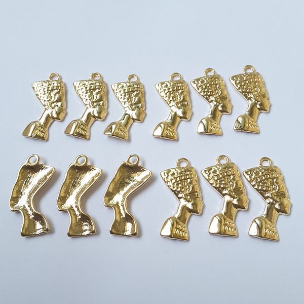 

12pcs/lot nefertiti egyptian necklace pendant charm factory direct manufacturing alloy ecofriendly jewelry diy pendant wholesale, Silver