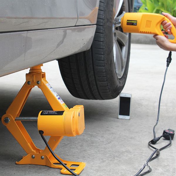 

12v электрический scissor jack jack электрический автомобиль автомобиля ключ tire remover воздуха автомобиля cannon резина