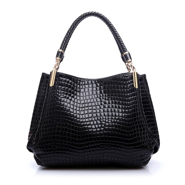 

alligator leather women handbag bolsas de couro fashion shoulder bag black bag ladies bolsas femininas sac