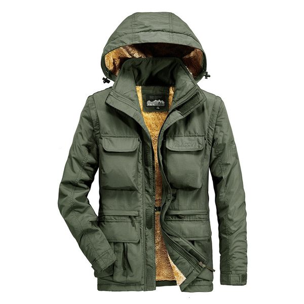

moruancle men's casual cargo parkas cotton lined winter warm jacets and coats thicken thermal overcoat windbreaker outerwear, Black