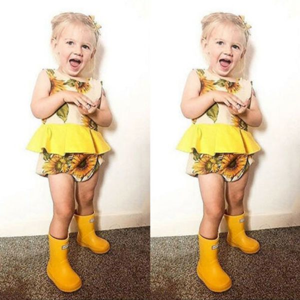 

2019 новорожденных детей новорожденных девочек цветок топы футболка брюки юбки наряд одежда, White