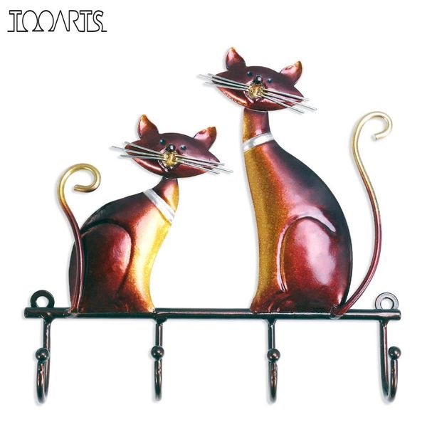 

tooarts iron cat shell dolphin mernaid wall hanger hook decor 4 hooks for coats bags wall mount clothes holder decorative gift