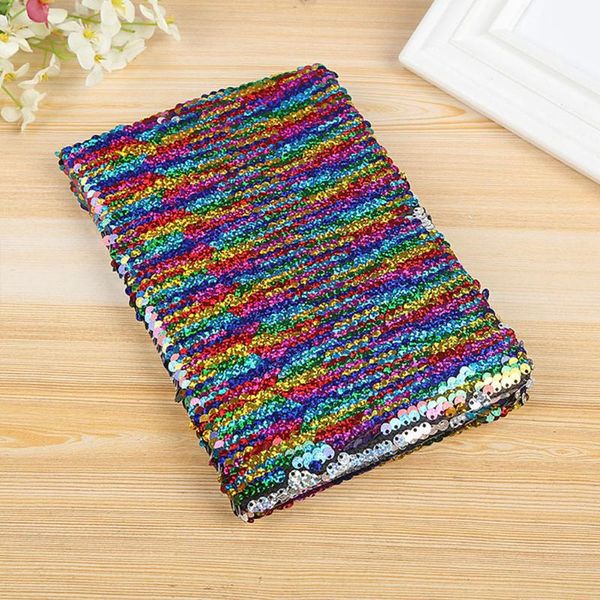

gift smooth writing eye-protect sequins notebook stationery english letter daily memo school office colorful exquisite fashion, Purple;pink