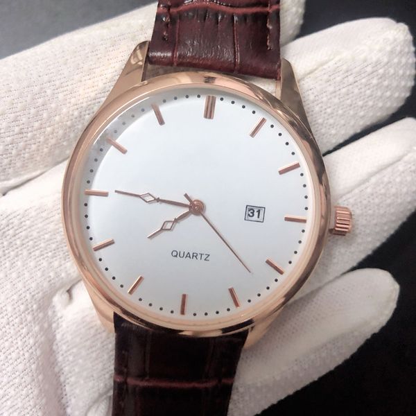 

New Cheap Quartz Watches Fashion Life Waterproof Calendar Mens Watches Leather Strap Wristwatches Luxury Business Men Watch Wholesale