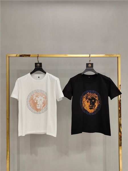 

2019 men's t-shirt cotton new o-neck short sleeve men luxury embroidery t-shirt casual style men's t-shirt v1, White;black