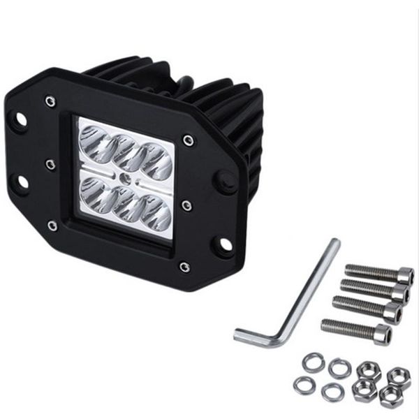 

waterproof 18w led flush mounting light spot work light bar fog driving lamp for off-road truck 4wd suv